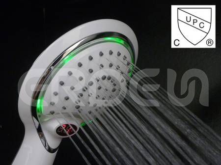 Douche à main LED UPC cUPC avec affichage de la température - Douche à main LED ERDEN avec affichage de la température numérique